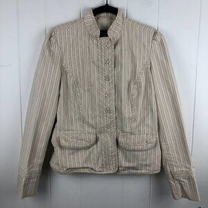 Gap Striped Bell Boy Jacket with Mandarin Collar and Pockets Size 8